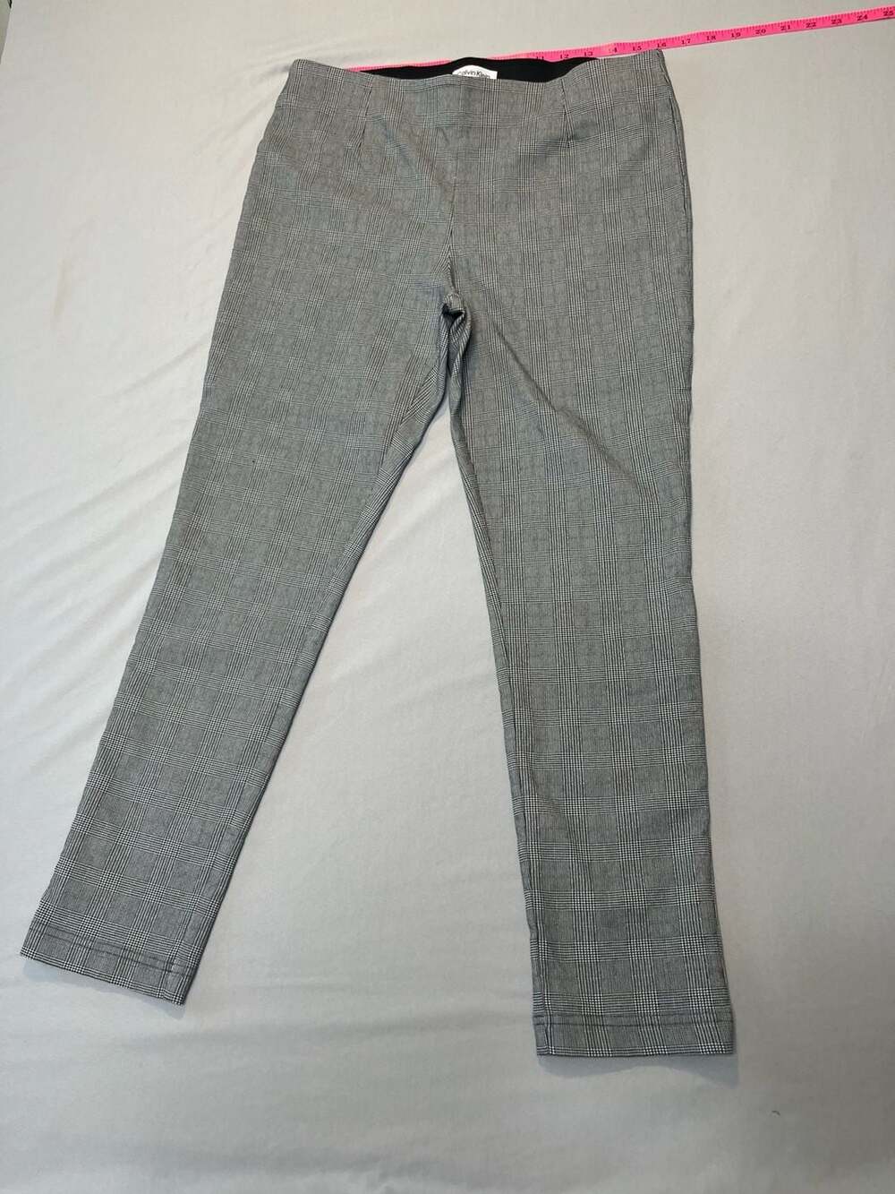 Calvin Klein Women's Black and White Plaid Ankle Dress Pants Size 14